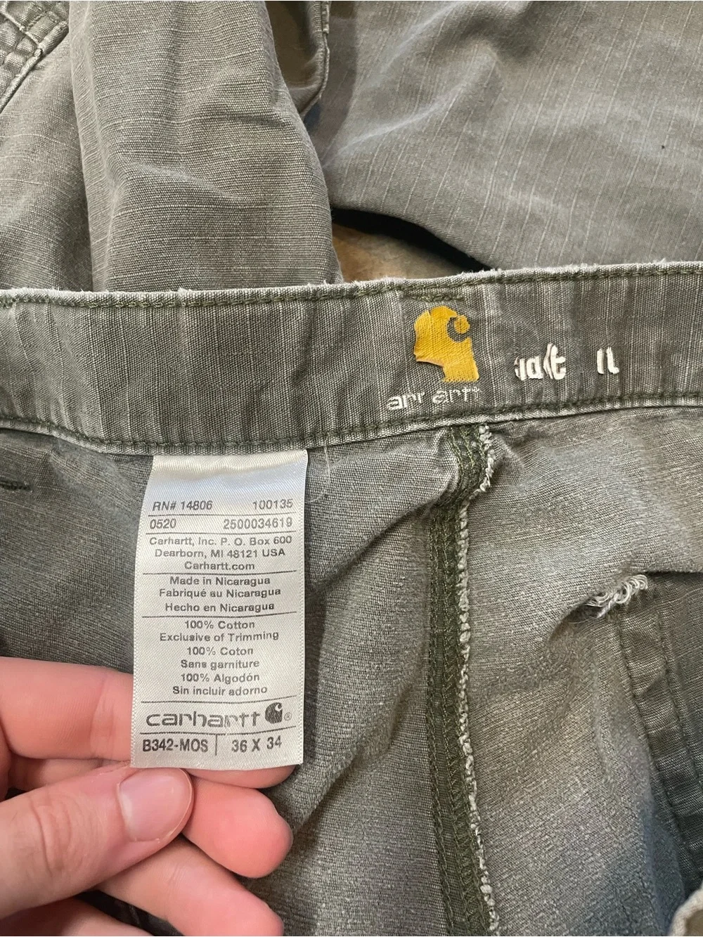 Carhartt B342 MOS Relaxed Fit Distressed Cargo Pants
